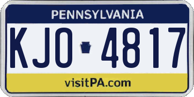 PA license plate KJO4817