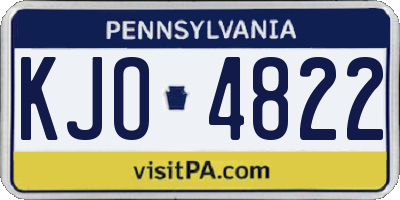 PA license plate KJO4822