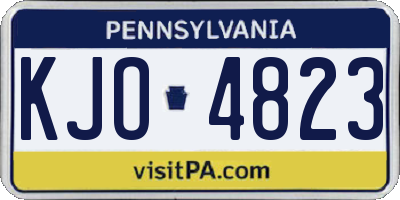PA license plate KJO4823