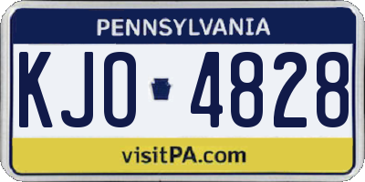 PA license plate KJO4828