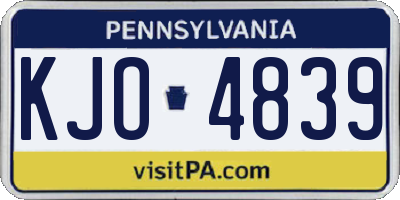 PA license plate KJO4839