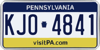 PA license plate KJO4841