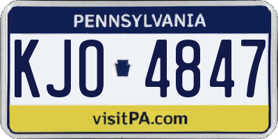 PA license plate KJO4847