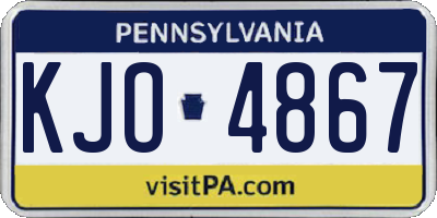 PA license plate KJO4867