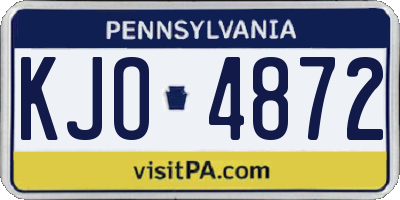PA license plate KJO4872