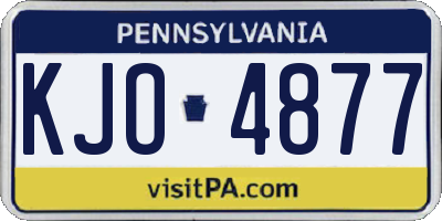 PA license plate KJO4877
