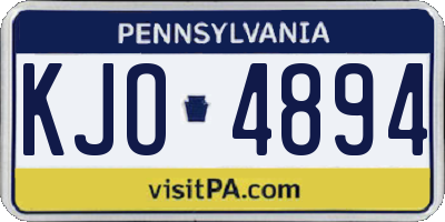 PA license plate KJO4894