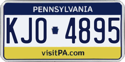 PA license plate KJO4895
