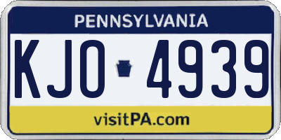PA license plate KJO4939