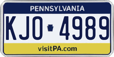 PA license plate KJO4989