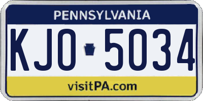 PA license plate KJO5034