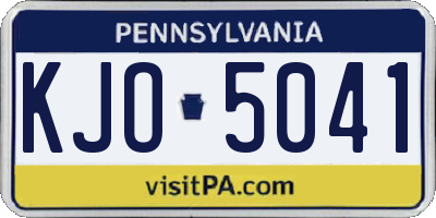 PA license plate KJO5041