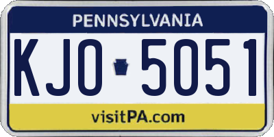 PA license plate KJO5051
