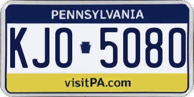 PA license plate KJO5080