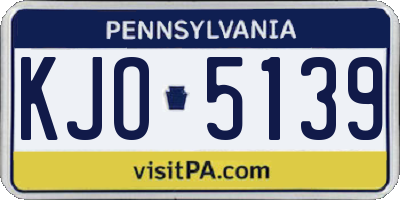 PA license plate KJO5139