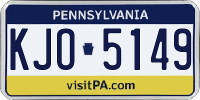 PA license plate KJO5149