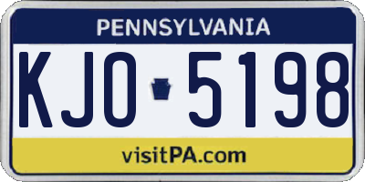 PA license plate KJO5198