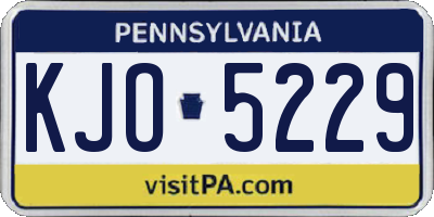PA license plate KJO5229