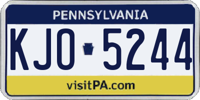 PA license plate KJO5244