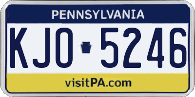PA license plate KJO5246