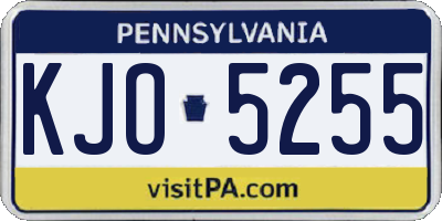PA license plate KJO5255