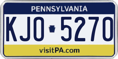 PA license plate KJO5270