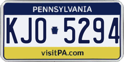 PA license plate KJO5294