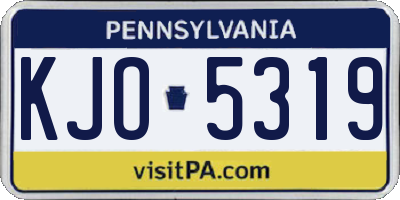PA license plate KJO5319