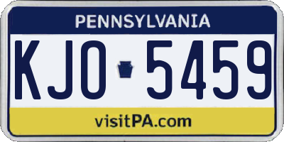 PA license plate KJO5459