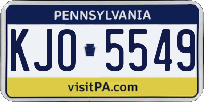 PA license plate KJO5549