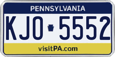 PA license plate KJO5552