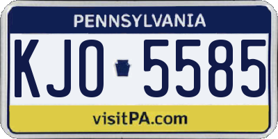 PA license plate KJO5585