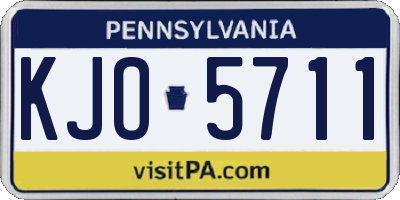 PA license plate KJO5711