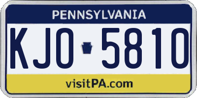 PA license plate KJO5810