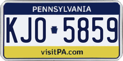 PA license plate KJO5859