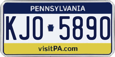 PA license plate KJO5890