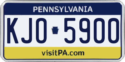 PA license plate KJO5900