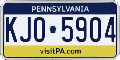 PA license plate KJO5904