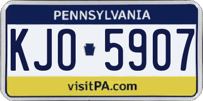 PA license plate KJO5907