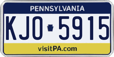 PA license plate KJO5915