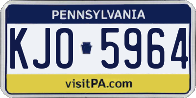 PA license plate KJO5964