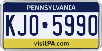 PA license plate KJO5990