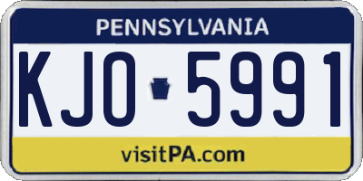 PA license plate KJO5991