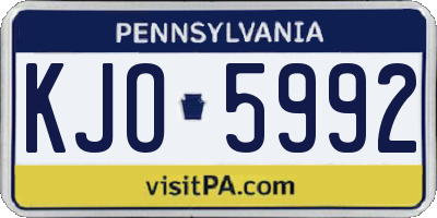 PA license plate KJO5992