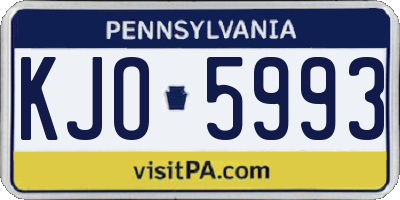 PA license plate KJO5993