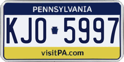 PA license plate KJO5997
