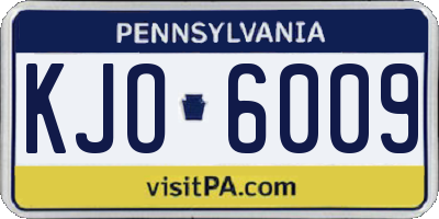 PA license plate KJO6009