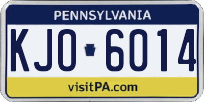 PA license plate KJO6014