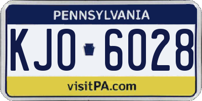 PA license plate KJO6028