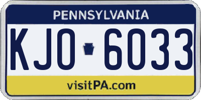 PA license plate KJO6033